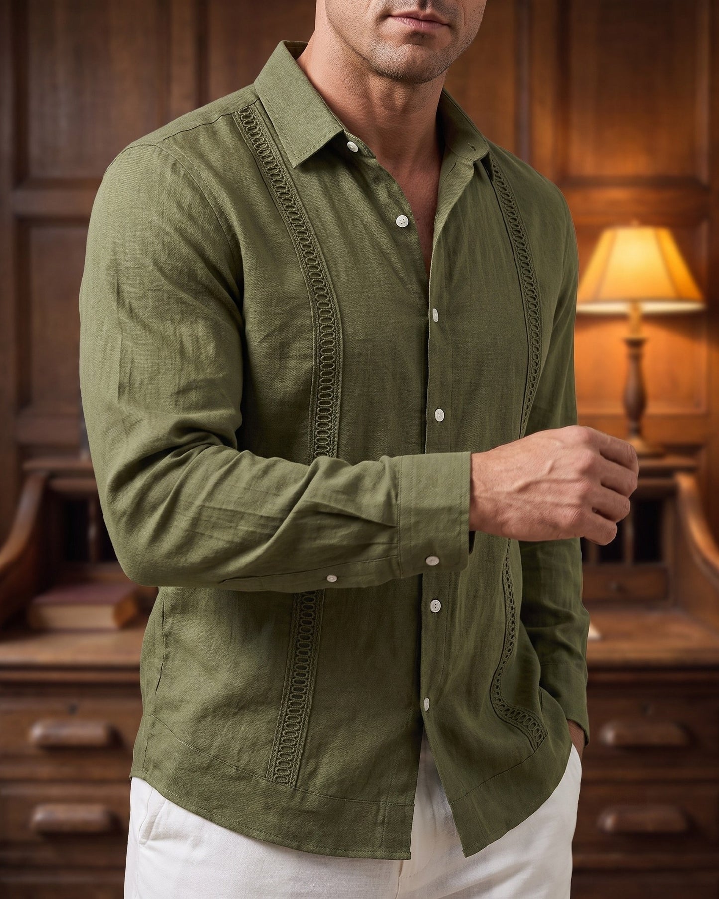 Enzo Linen Guayabera Shirt